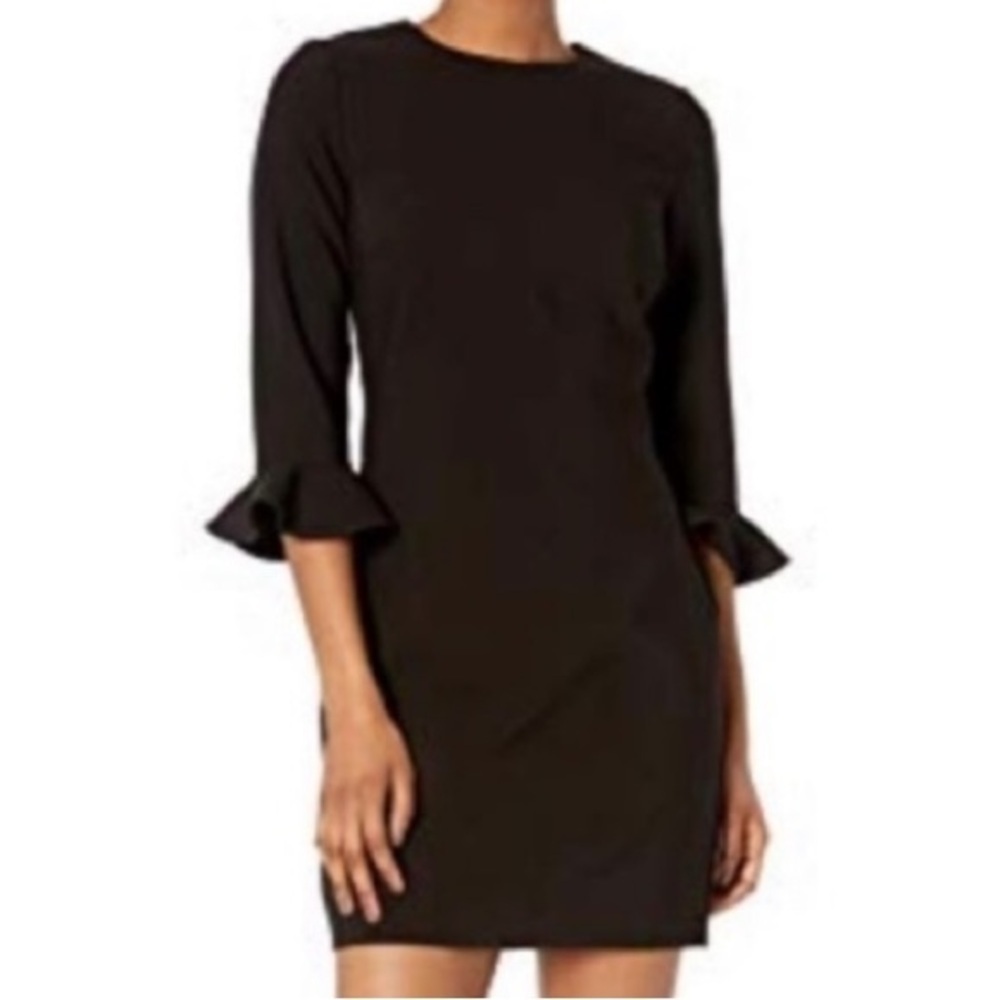 LIKELY black bell sleeve a line mini dress